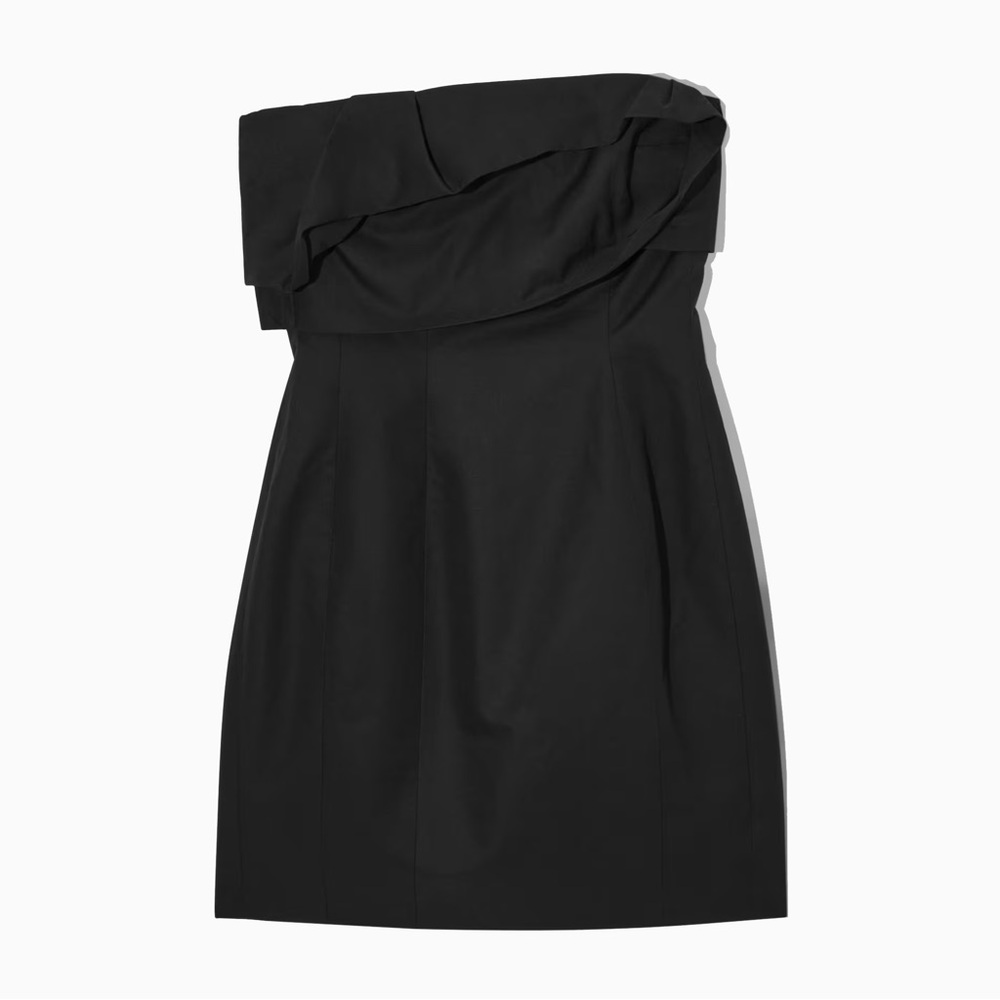 COS Strapless Linen Blend Mini Dress